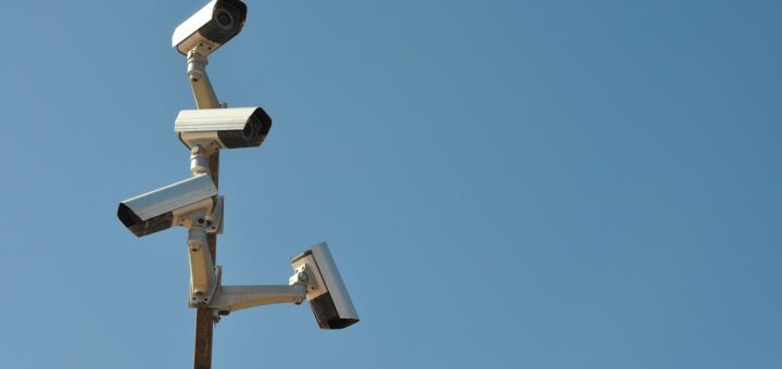 surveillance camera, mast, video surveillance